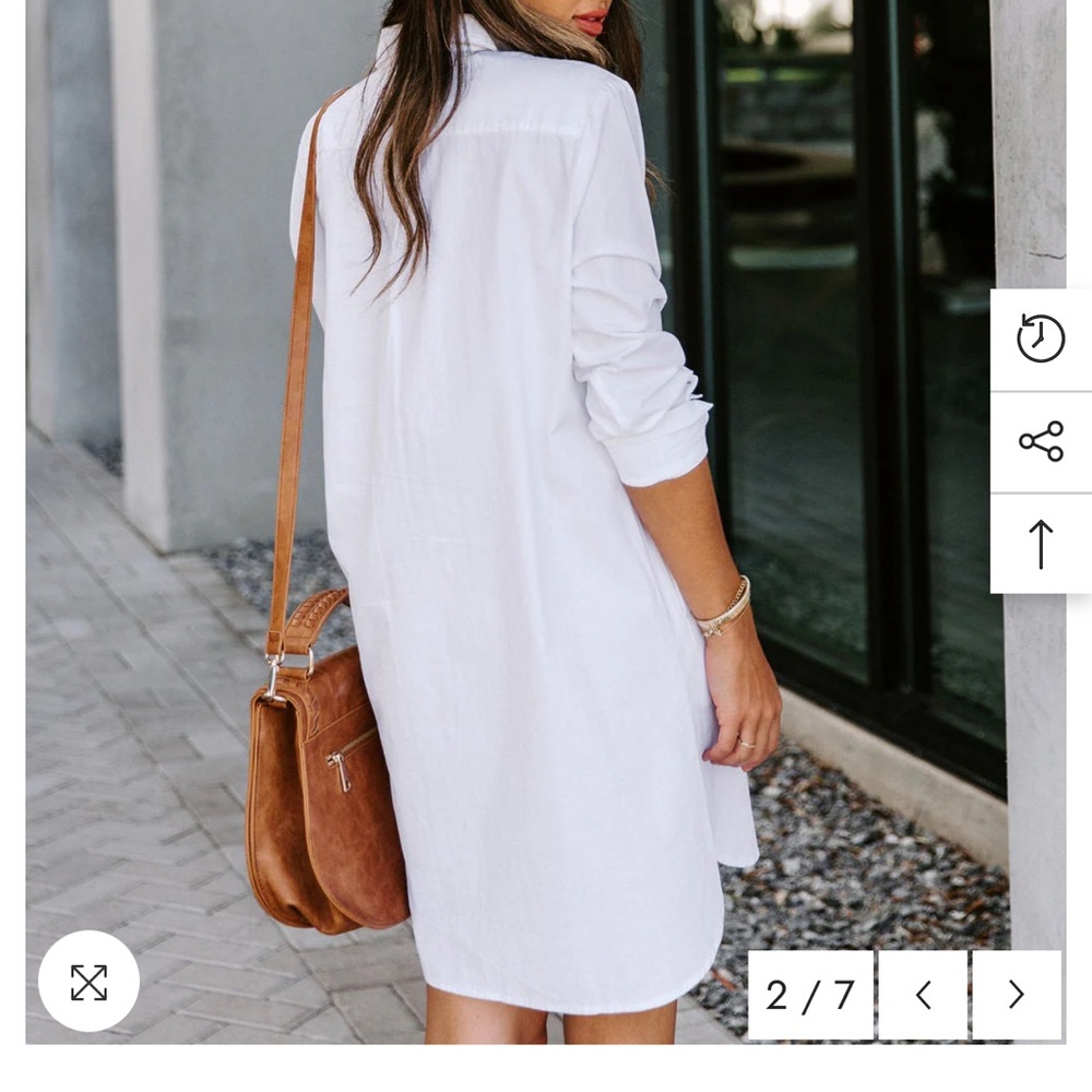 White button down shirt dress